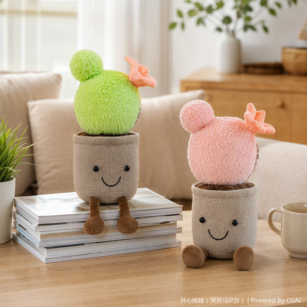 Divertido cactus peluche muñeca rosa verde lindo juguete details Picture
