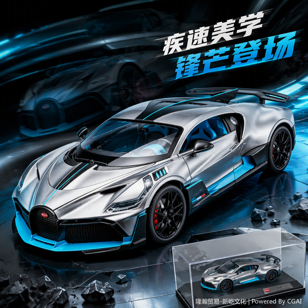 Officially authorized simulation alloy car model - Bugatti - Divo [1:32 gray]