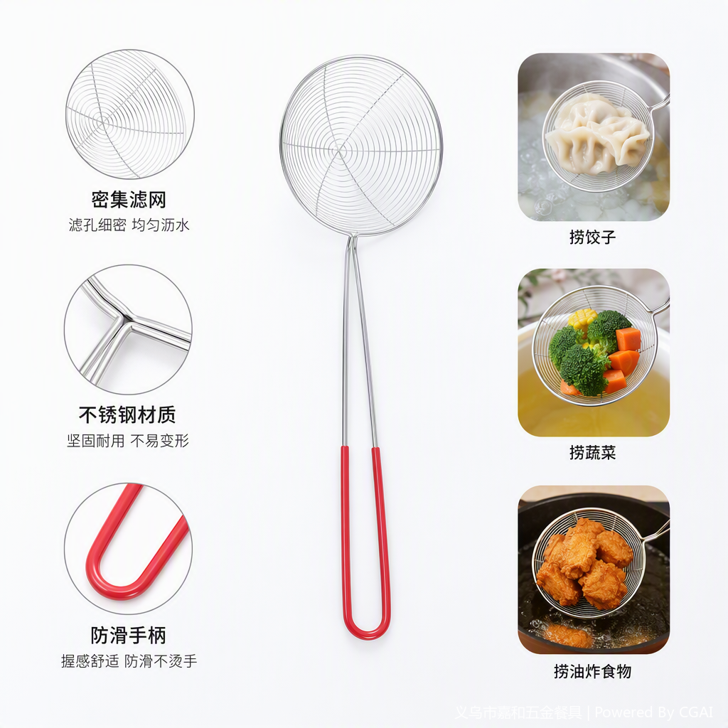 Multi-functional kitchen wine and oil drain screen, household stainless steel filter funnel, essential tool for the kitchen details Picture