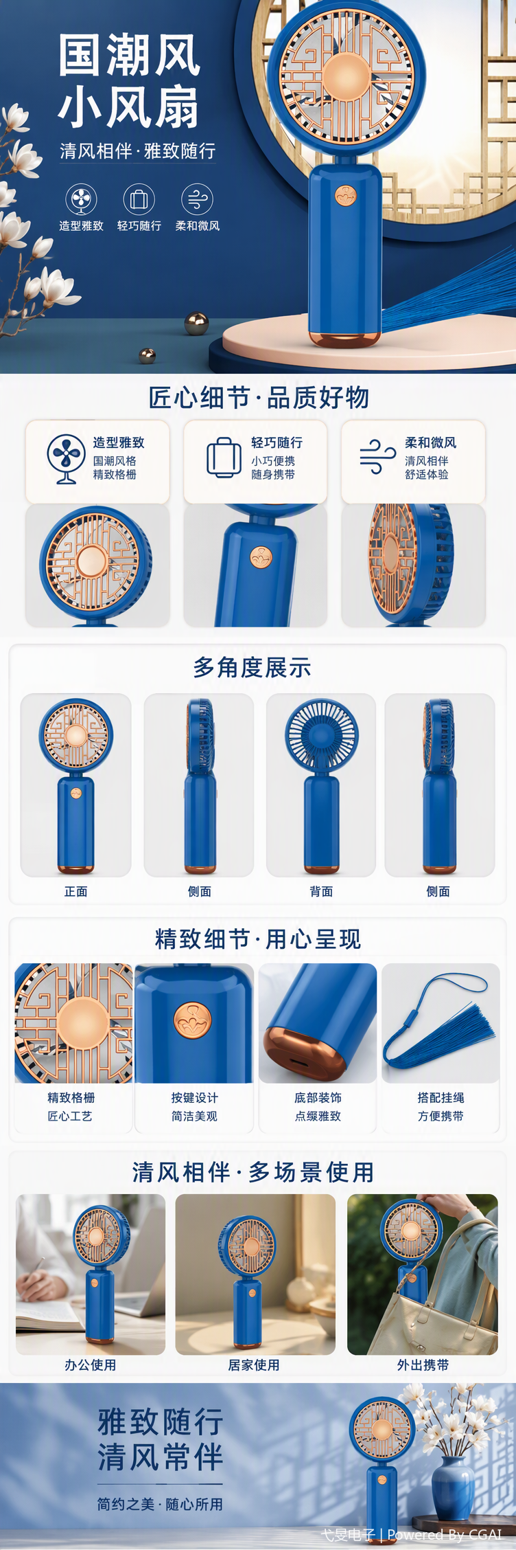 便携迷你电风扇家用两季适用静音桌面小型便携风扇夏季必备清凉神器详情1