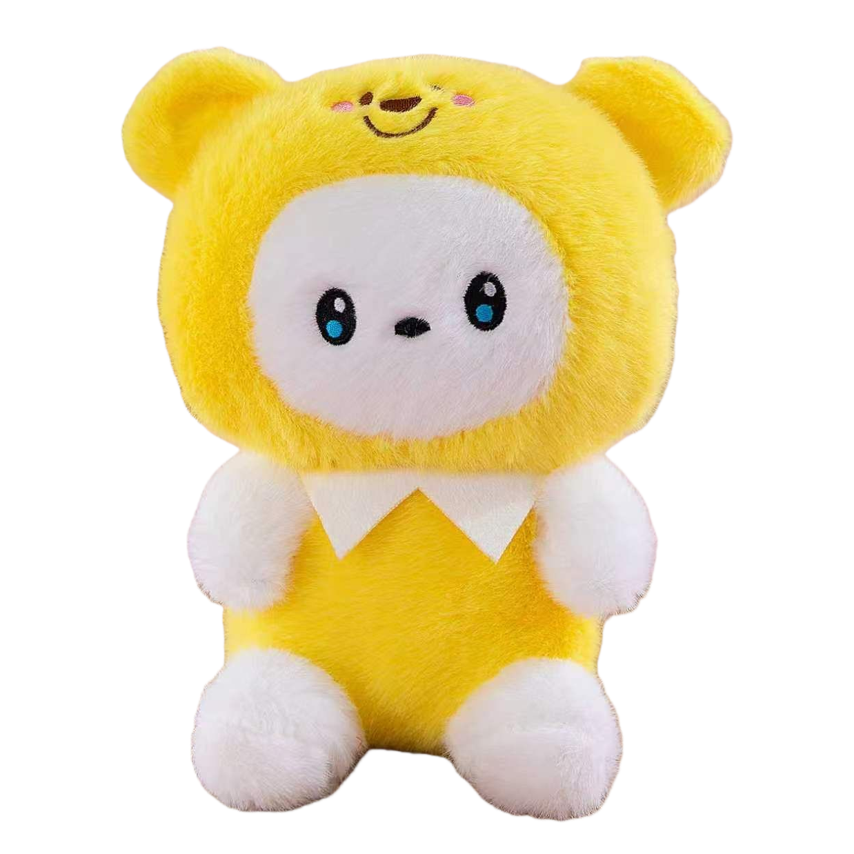 New yellow plush toy bear in disguise, Pikachu headgear, little white bear figurine, birthday present Item Picture
