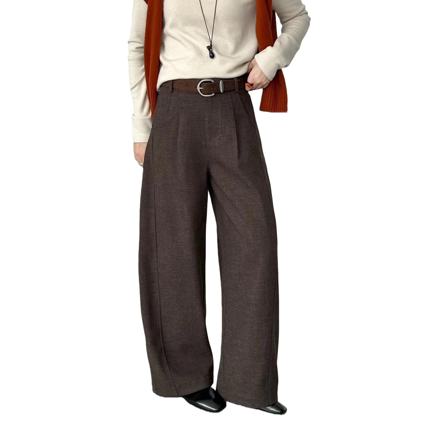 Fashionable and casual loose long pants, wide-leg pants, women's autumn versatile and slimming wide-leg pants, trendy wide-leg pants Item Picture