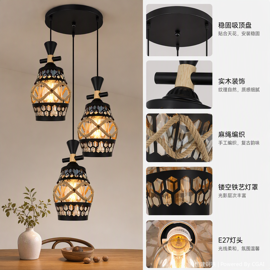 Modern and simple household chandeliers, creative lighting fixtures for living rooms, dining rooms and bedrooms, creating a warm and cozy atmosphere