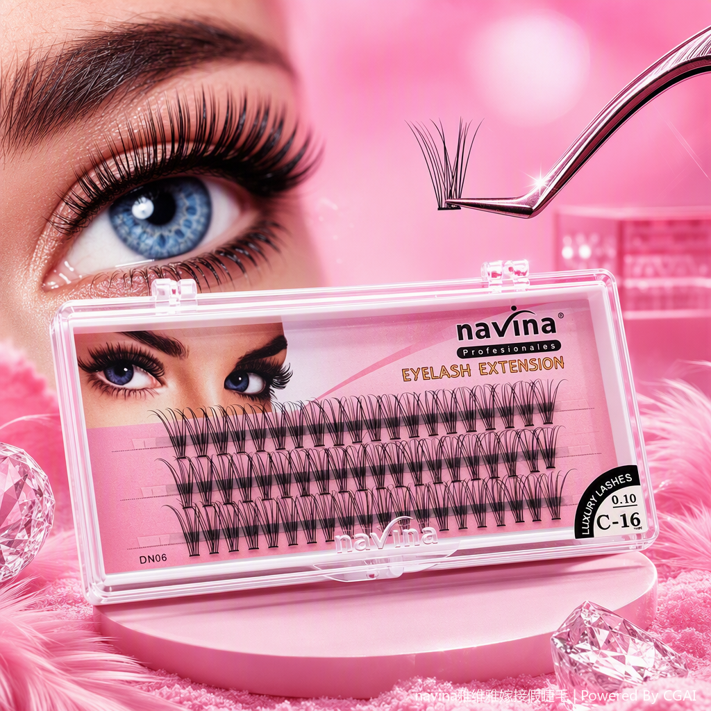 The natural and thick pink packaging false eyelashes are long-lasting and slender, making the makeup look natural and less likely to fall off Specification image