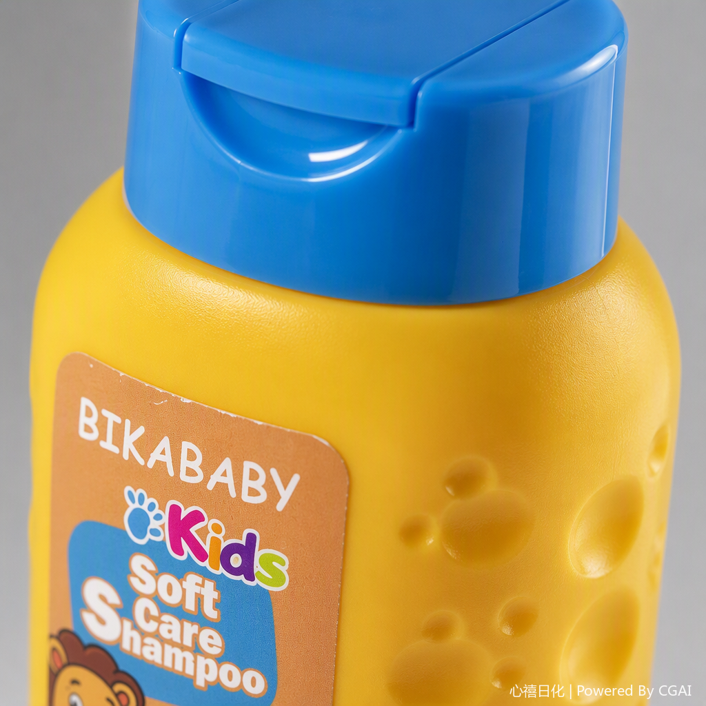 Children's shampoo, specially designed for babies, refreshing and nourishing. Yellow bottle, blue cap, gentle and tear-free formula, suitable for toddler care Application Scenario