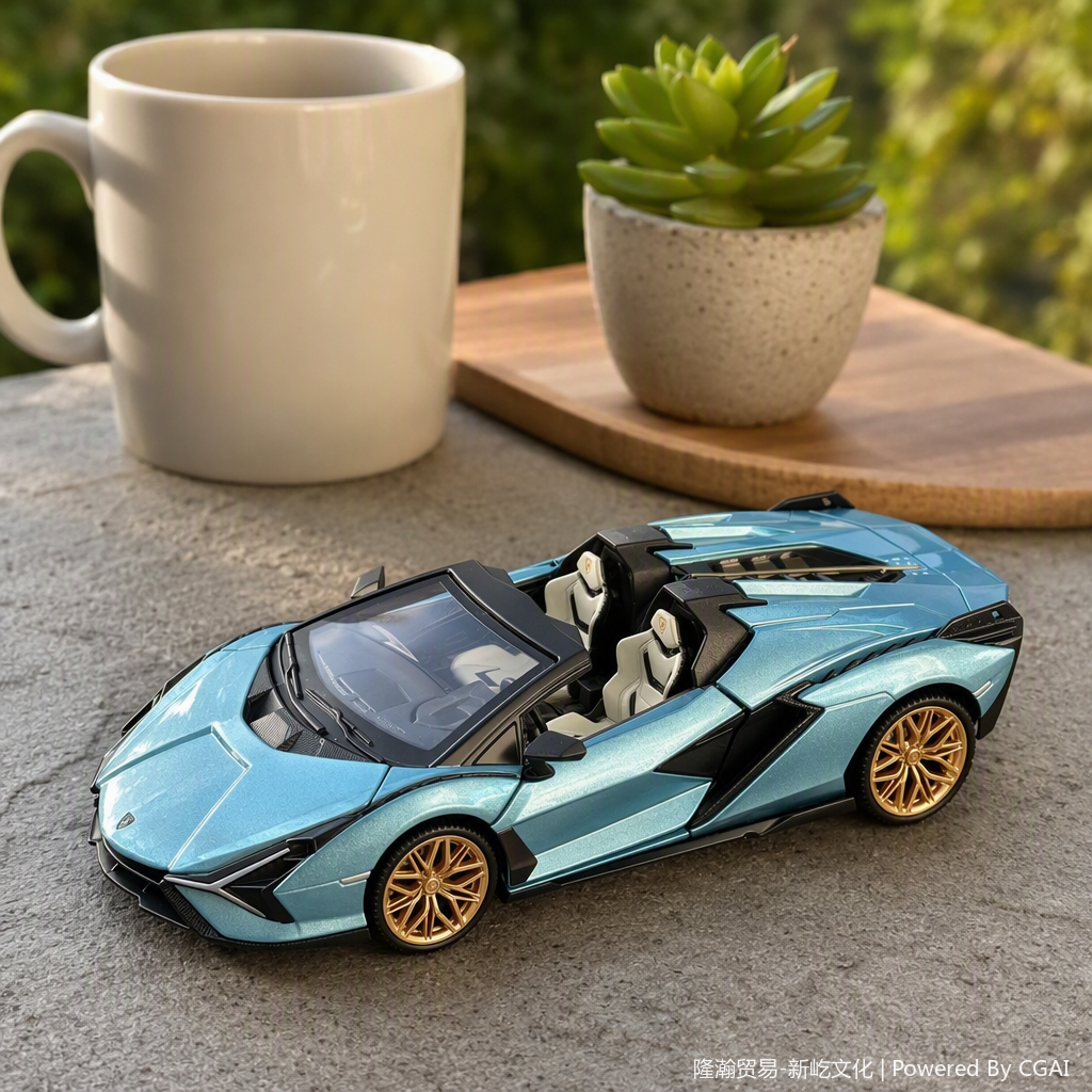 Simulación oficial con licencia del modelo de coche de aleación - lamborghini - lightning 【1:18 azul 】 Specification image