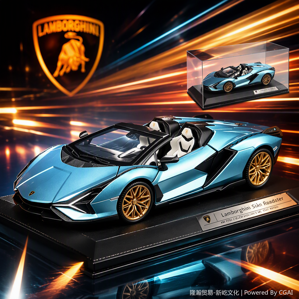 Officially authorized simulation alloy car model - Lamborghini - Lightning [1:18 Blue]