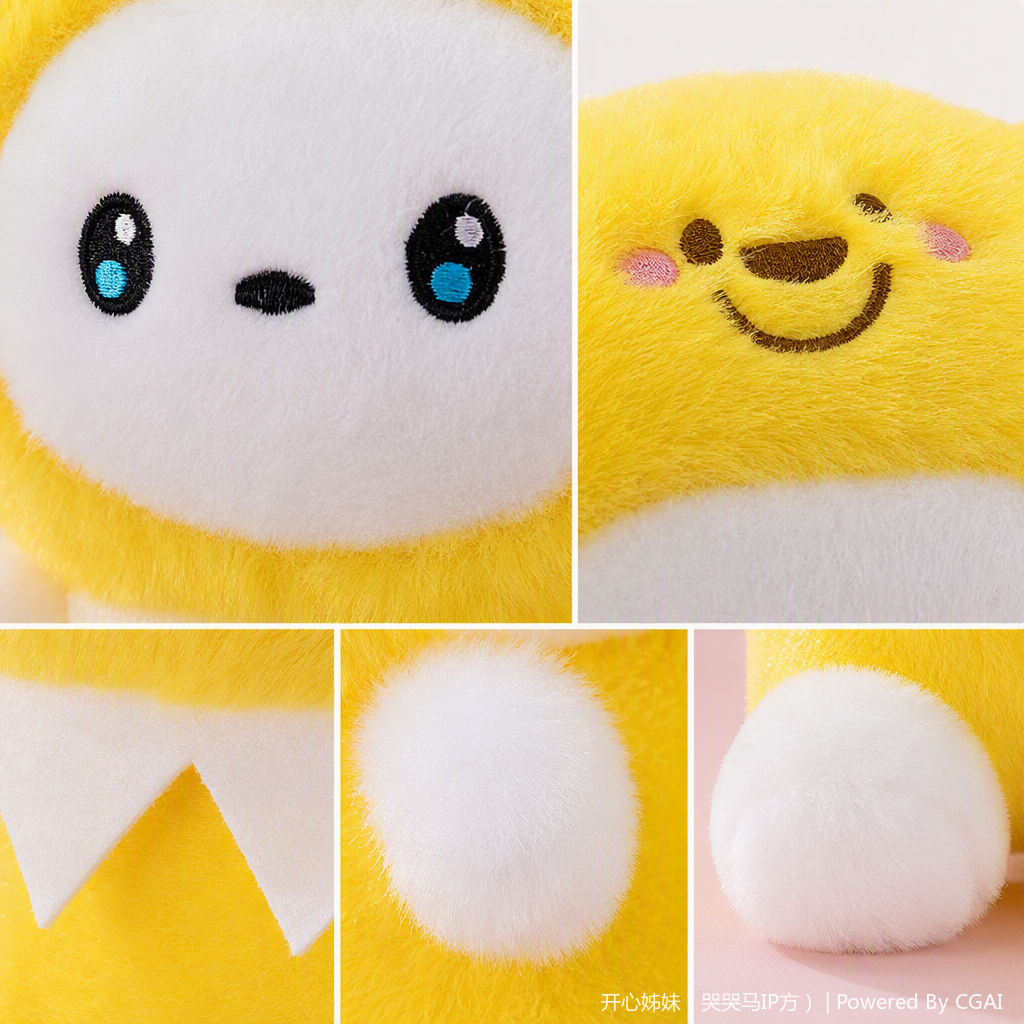 New yellow plush toy bear in disguise, Pikachu headgear, little white bear figurine, birthday present Application Scenario