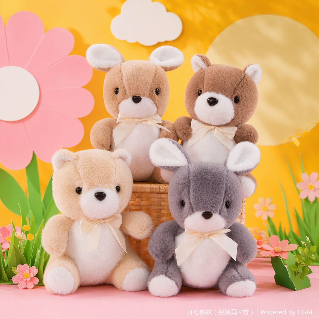 Cute gray-brown plush rabbit dolls, children's toys, throw pillows, fabric dolls, gifts and collectibles Specification image