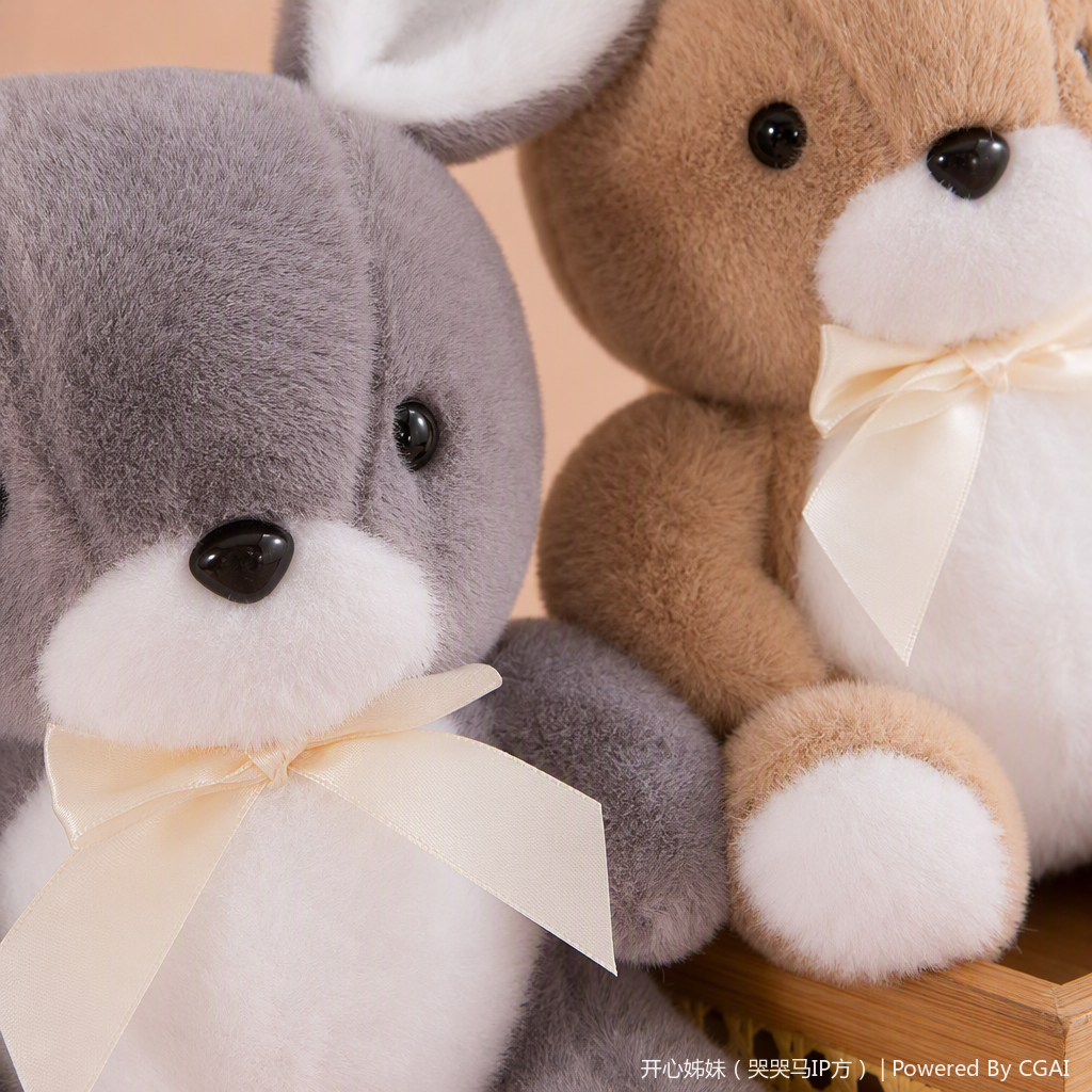 Cute gray-brown plush rabbit dolls, children's toys, throw pillows, fabric dolls, gifts and collectibles Application Scenario
