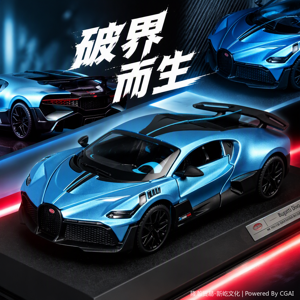 Officially authorized simulation alloy car model - Bugatti - Divo [1:18 blue]