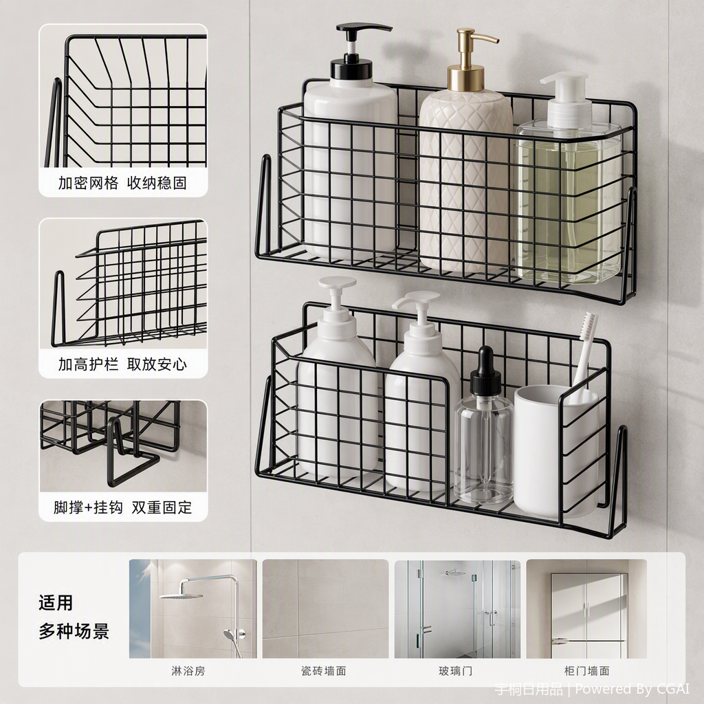 Estante de plástico multifunción multicapa hogar cocina cuarto de baño almacenamiento y organizador estante de colocación simple y práctico details Picture