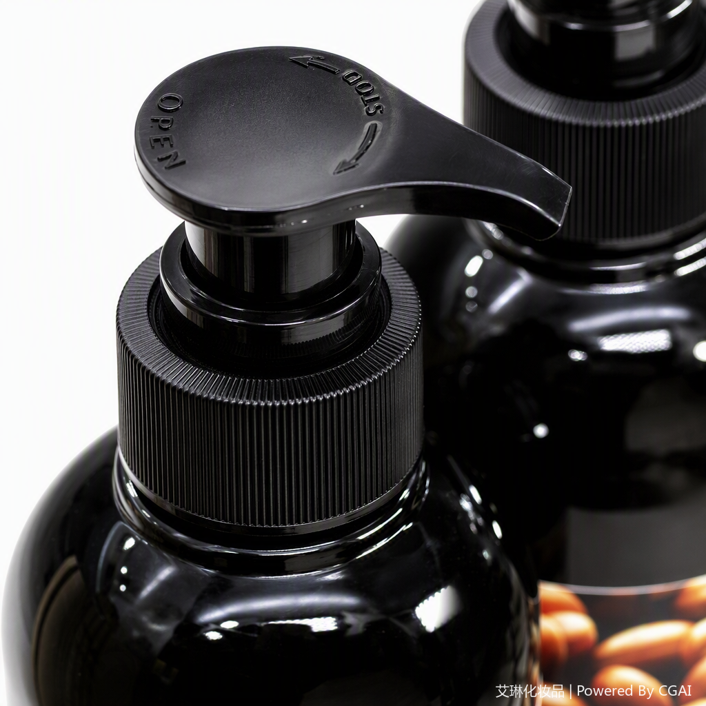 Nourishing and Repairing Shampoo and Conditioner Set Argan Oil Nut pattern Black bottle with pump head Hair Care combination Application Scenario
