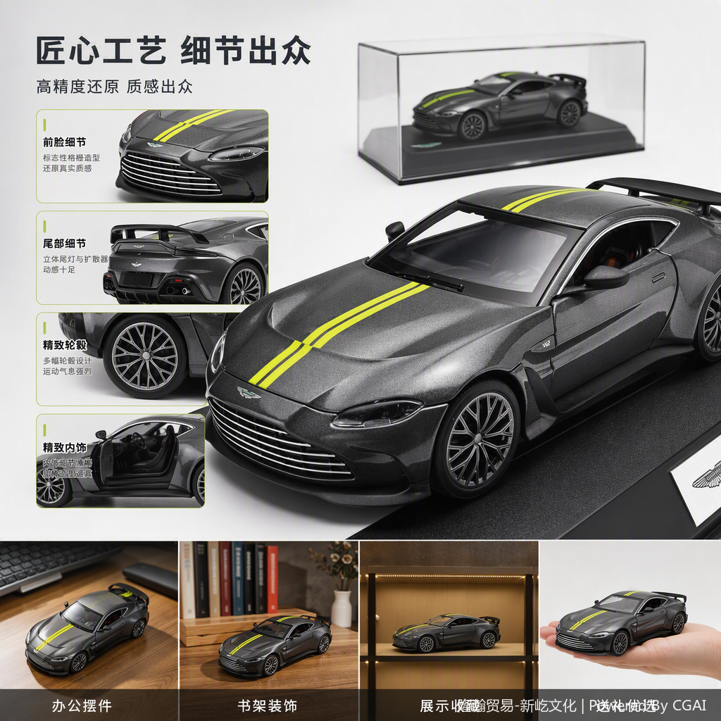 Официально лицензированная модель сплава aston martin (V12) details Picture