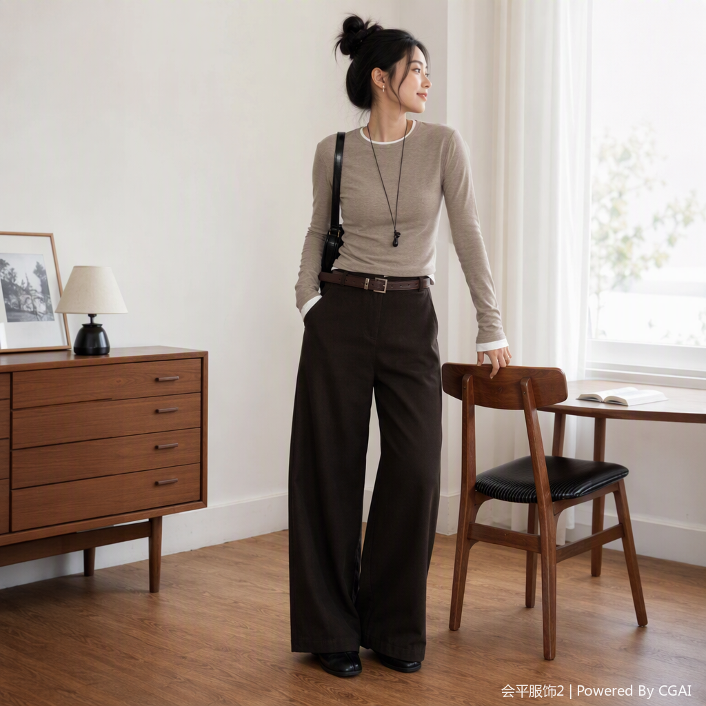 Fashionable and casual loose trousers and wide-leg pants are versatile and slimming. New autumn and winter women's fashion brand details Picture