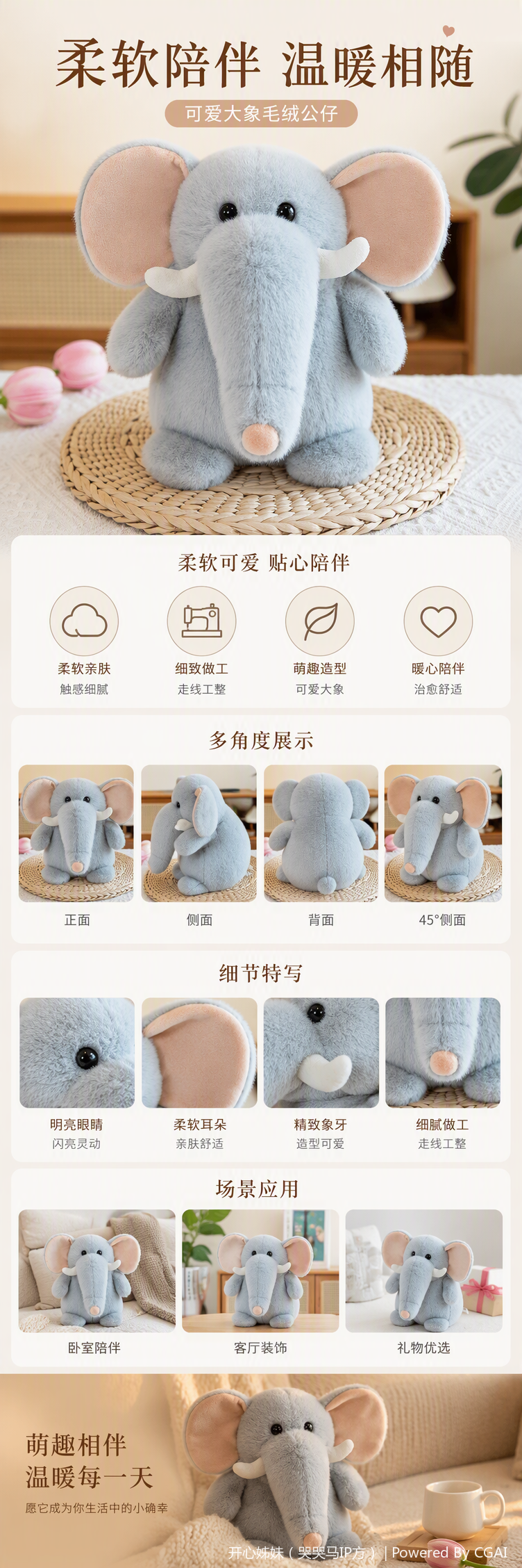 Mink series cute little animal plush toys, soft and adorable dolls pic 1