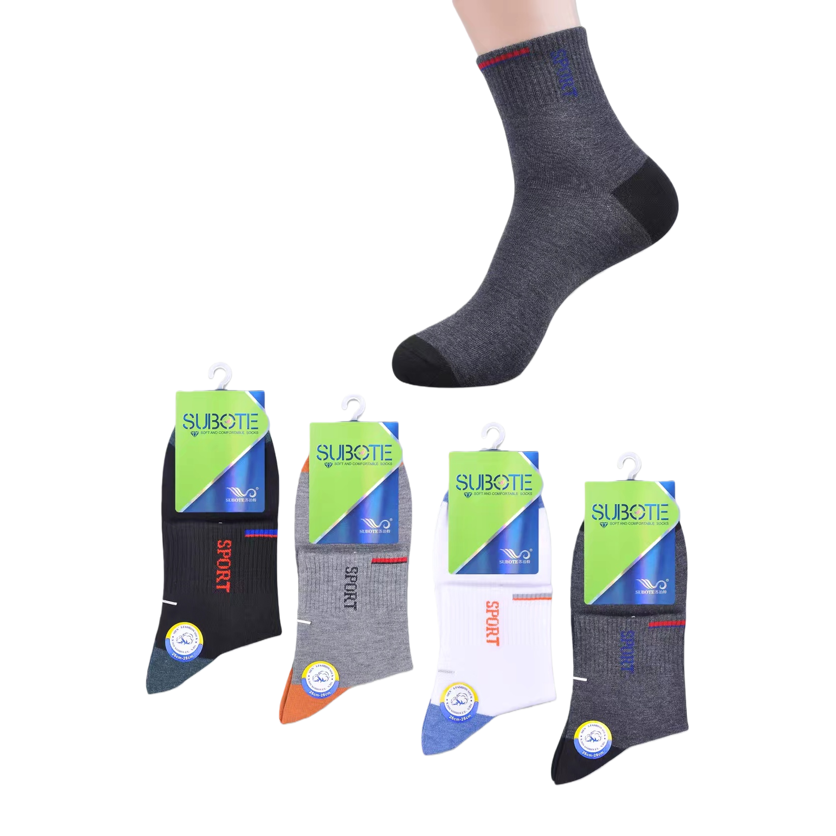 Sports and casual cotton socks for men and women, thin, comfortable and breathable sports socks, versatile for sports and casual wear Item Picture