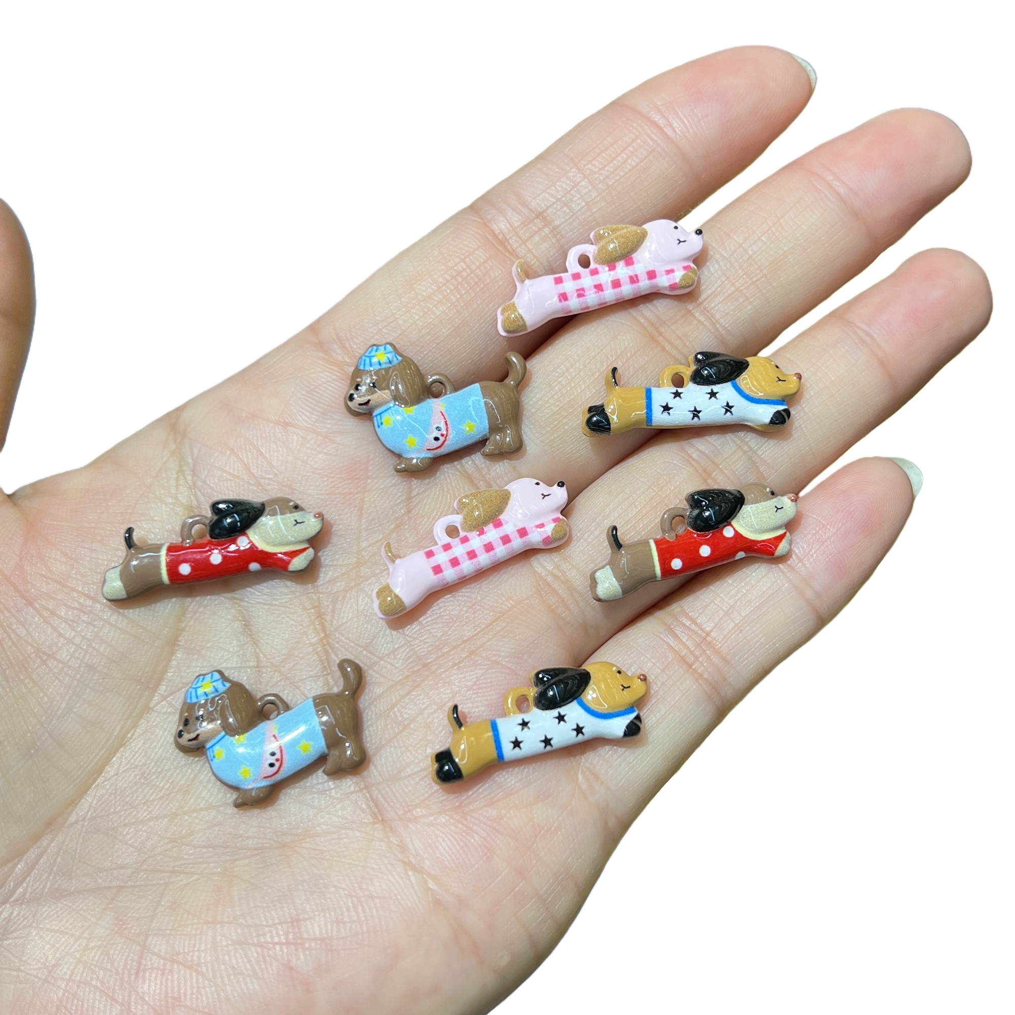 Colorful and cute puppy pendant, handcrafted creative pet pendant decoration, children's gift accessory Item Picture