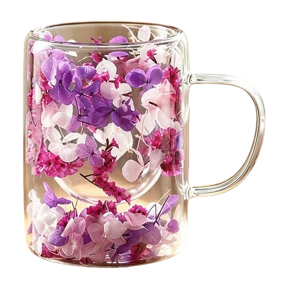 Creativo cristal transparente vasos poner púrpura blanco flores secas art set decoraciones para el hogar regalos regalos Item Picture
