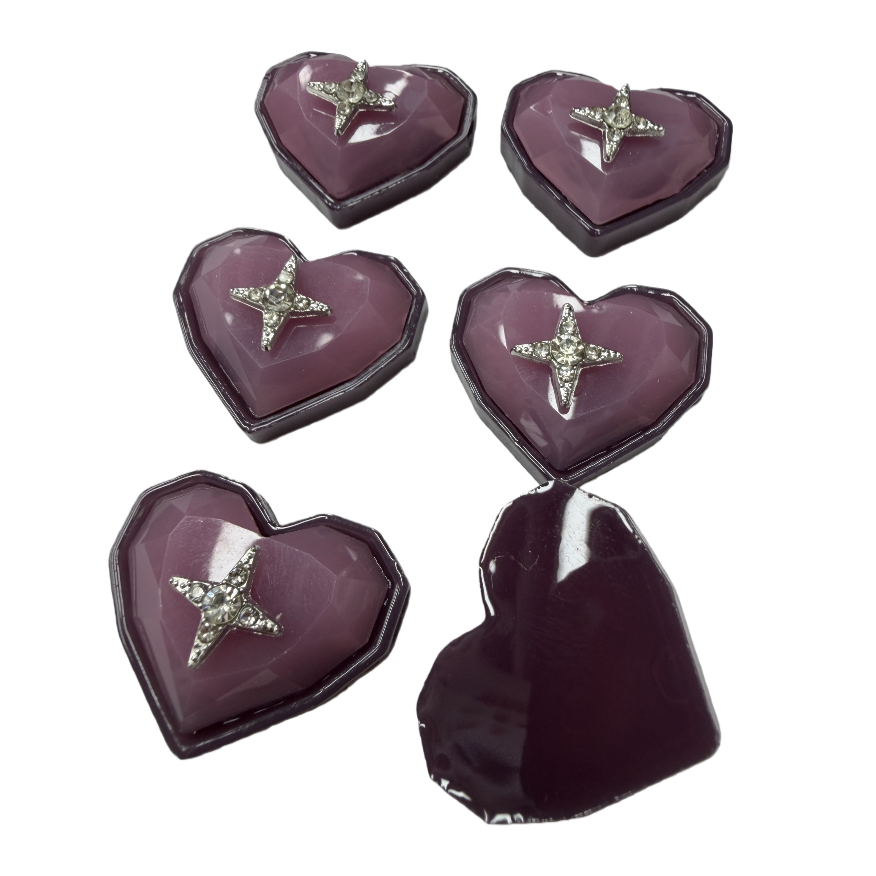 Purple heart-shaped jewelry box, star-shaped diamond-encrusted decorative item storage box, couple style creative gift box, fashionable and simple jewelry, Croquet accessories Item Picture