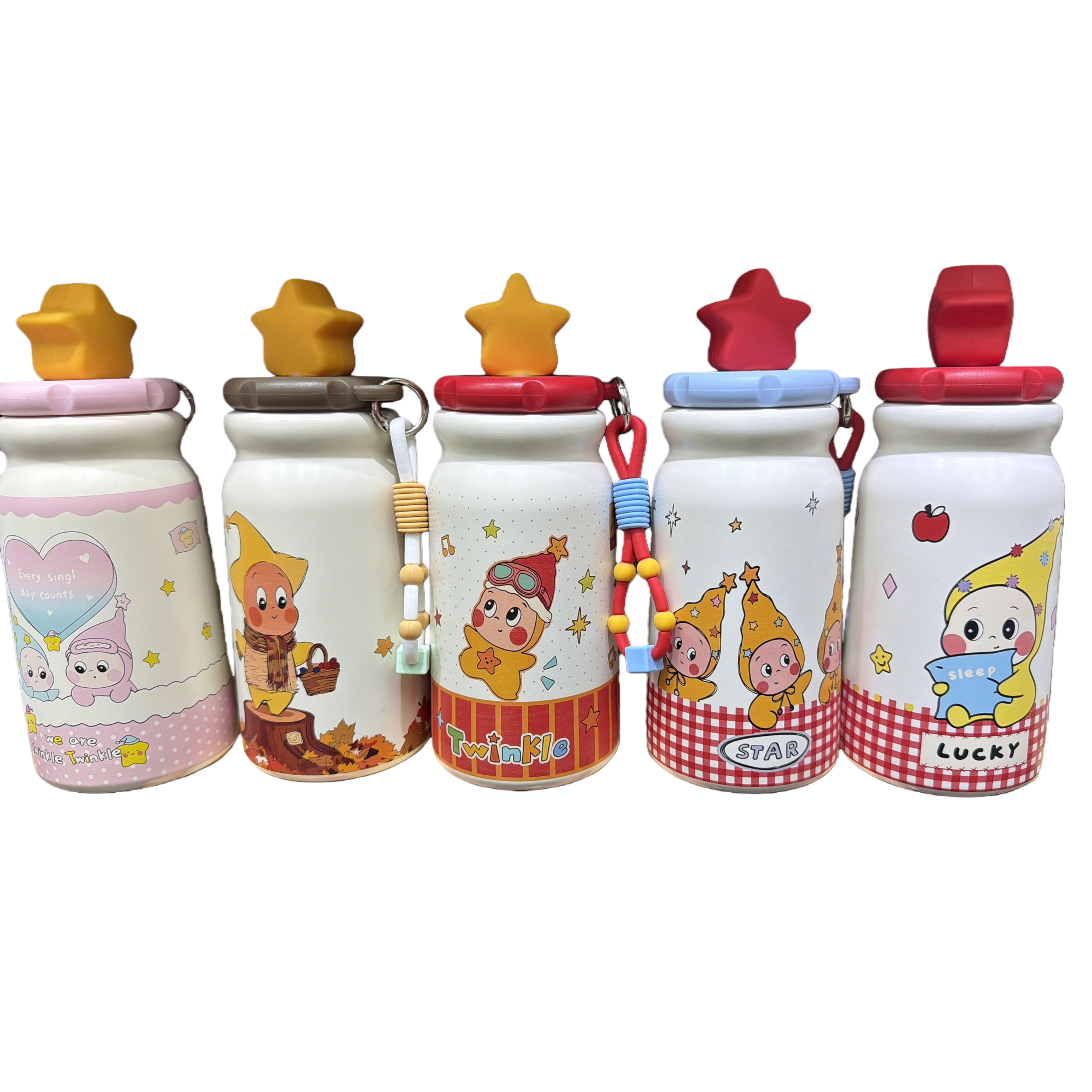 Creative colorful cartoon water cup for children, portable and leak-proof with straw, cute cartoon pattern summer new product Item Picture