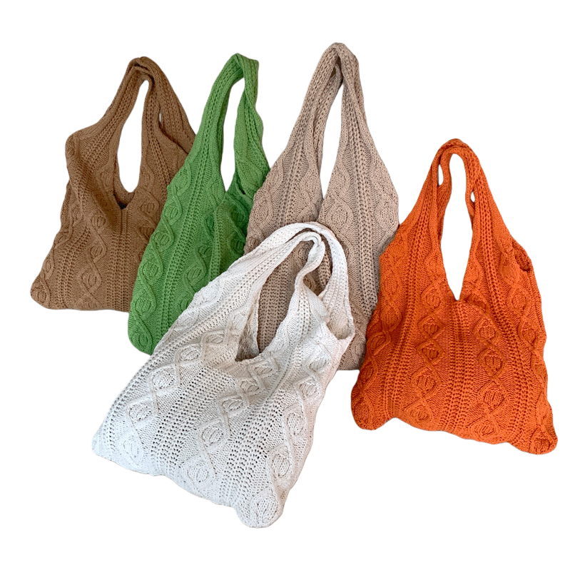 Colorido tejido bolso moda versátil bolsos casuales bolsos de mujer tendencia simple bolso tejido a mano bolsa Item Picture
