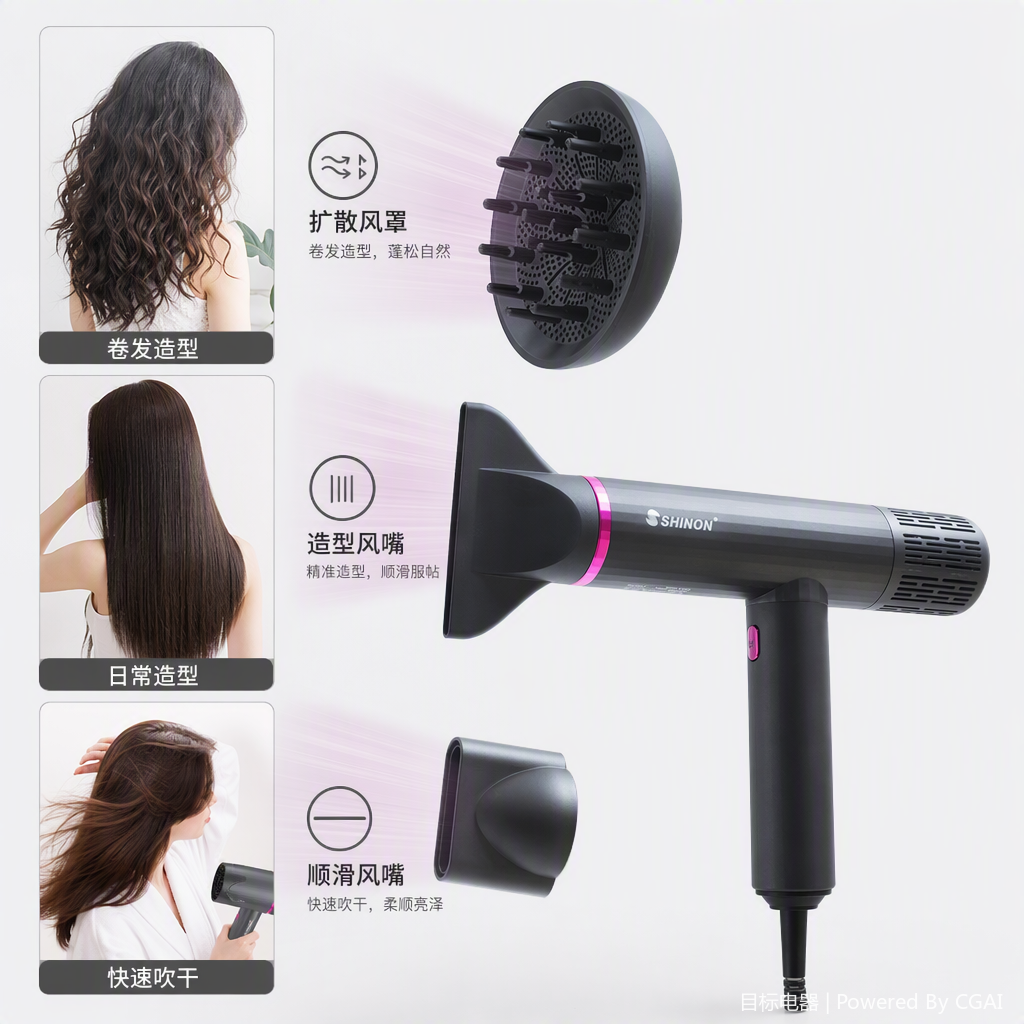 أجهزة تصفيفة شعر محمولة ذات قدرة عالية، مجفف شعر أح، مستورد Application Scenario
