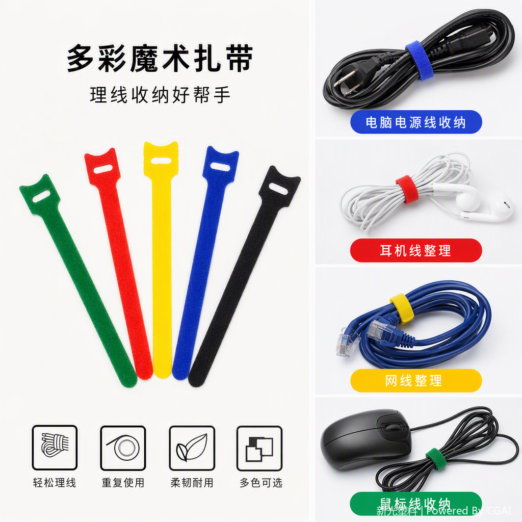 Lazo de plástico multifunción embalaje de cordones cordones de alambre amarrar herramientas de fijación durabilidad resistencia a altas temperaturas resistencia a la corrosión Item Picture