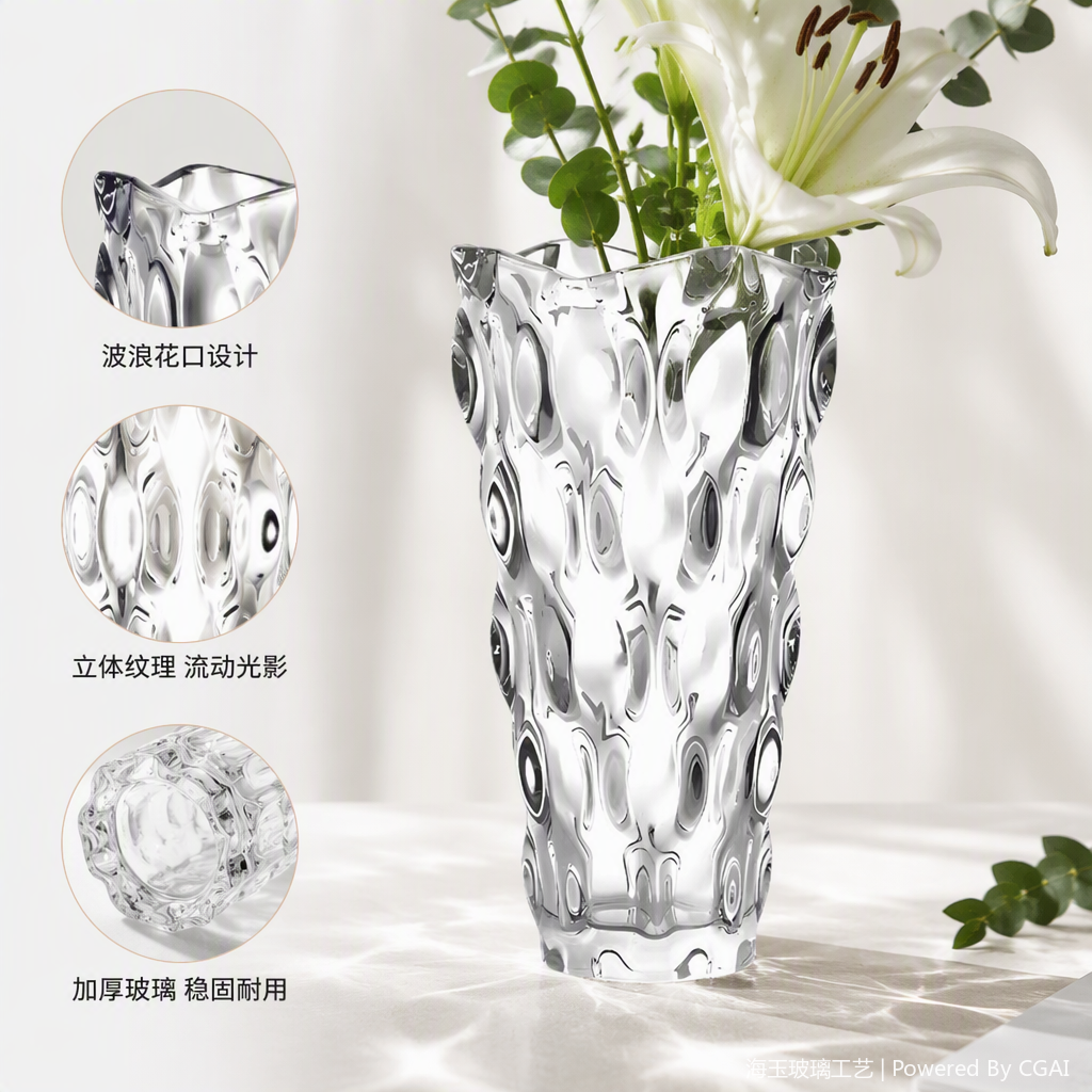 Fresh and simple transparent glass vase, a creative flower arrangement and gift for home living room flower arrangement