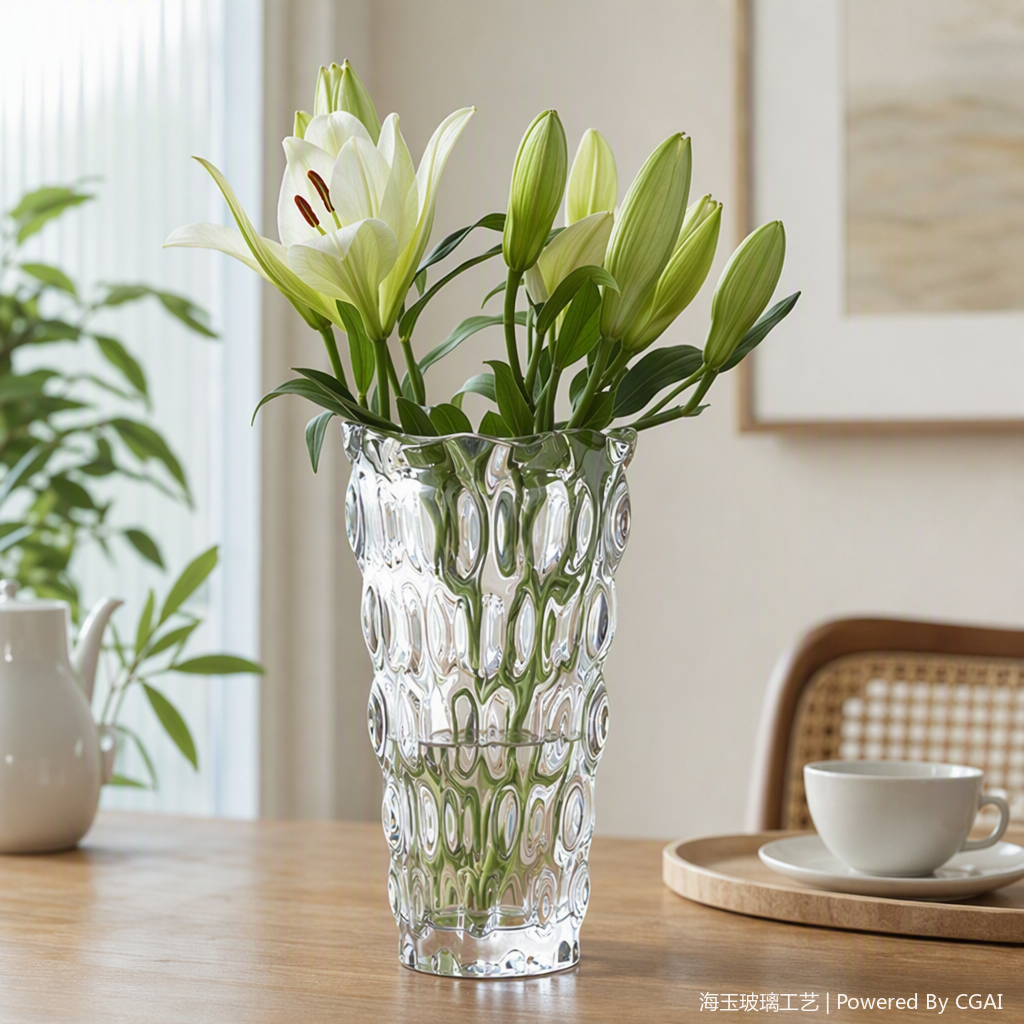 Fresh and simple transparent glass vase, a creative flower arrangement and gift for home living room flower arrangement details Picture