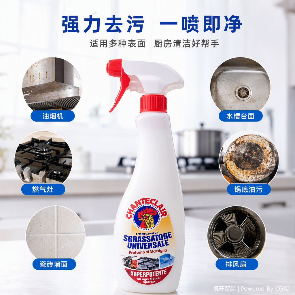 Multi-functional white spray bottle, household cleaner spray bottle, kitchen and bathroom cleaning tool, durable and portable