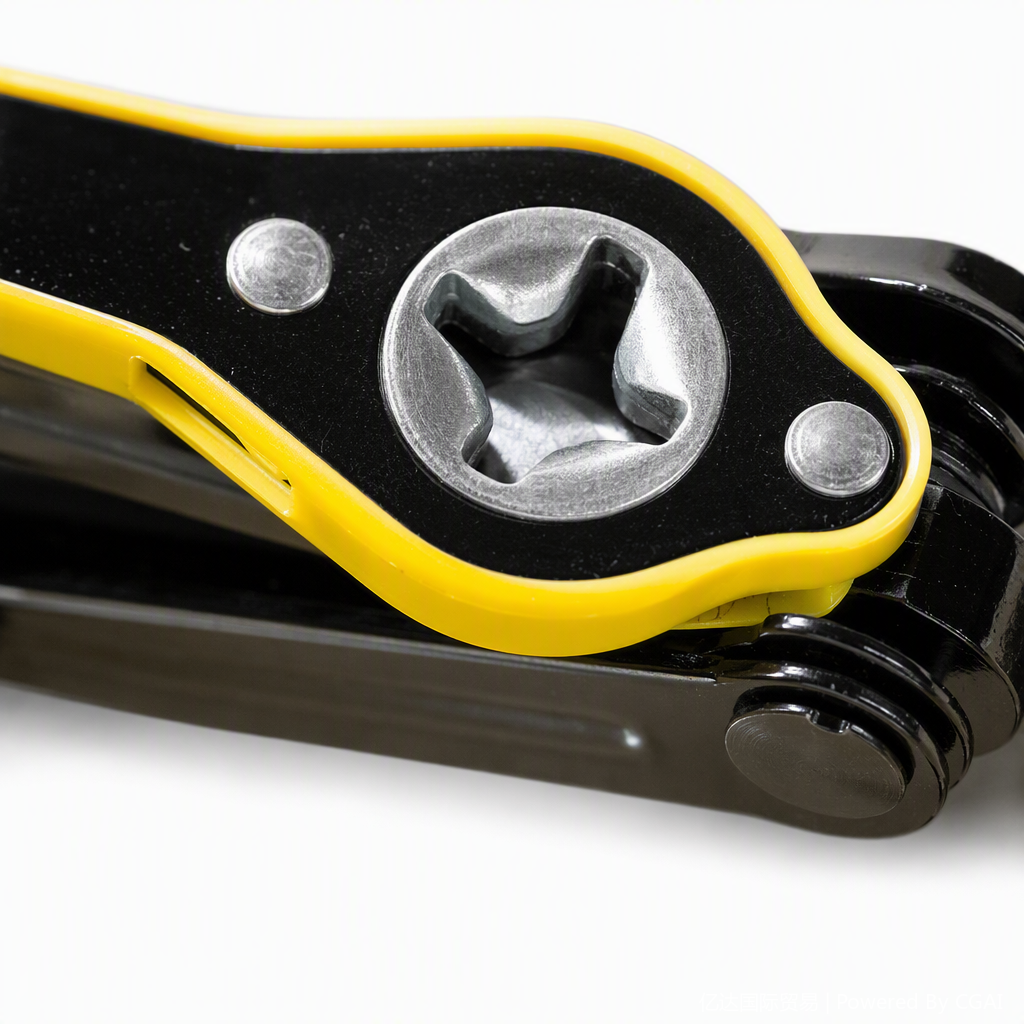 The multi-functional scissor jack is a black and yellow striped car maintenance tool, a lightweight and durable lifting and elevating device Application Scenario