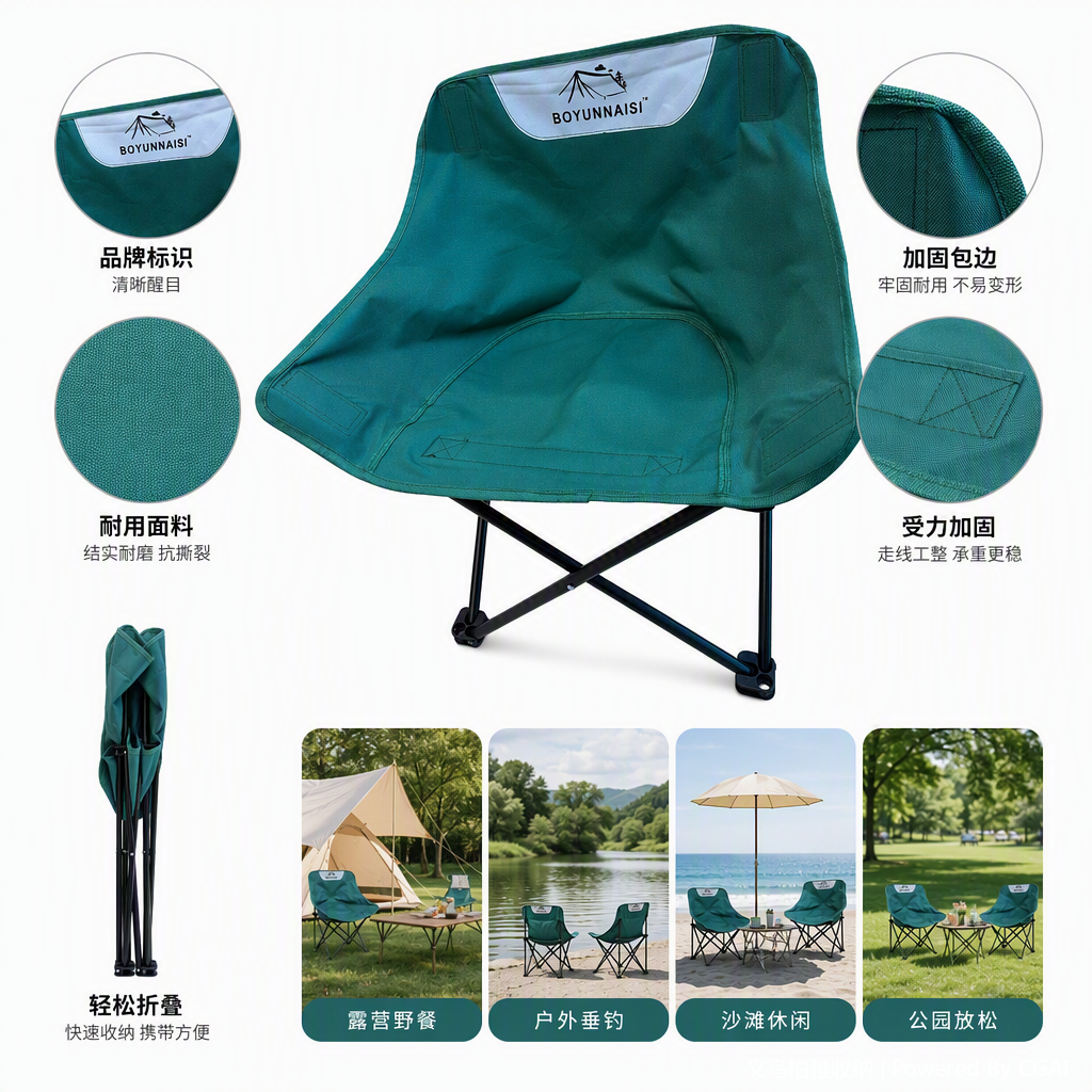Silla plegable de ocio al aire libre portátil portátil silla de picnic verde al aire libre asiento de ocio portátil