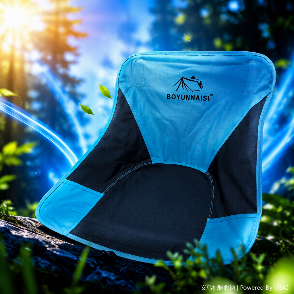 Silla plegable portátil azul negro patchwork al aire libre silla portátil para picnic al aire libre Specification image