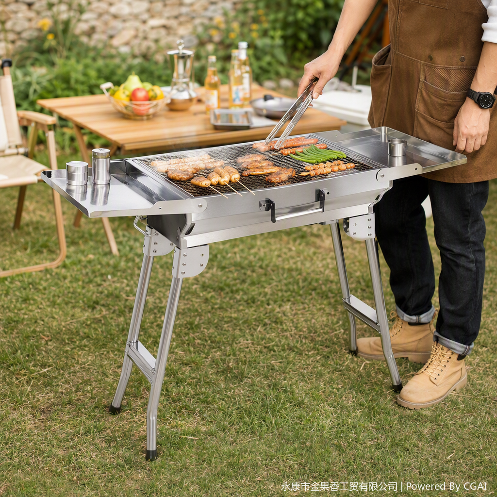 Multi-functional portable barbecue grill, barbecue net, outdoor grill, barbecue utensils, essential tools for family gatherings Item Picture