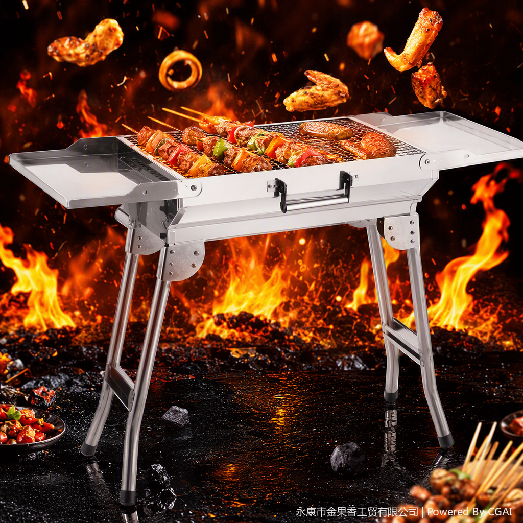 Multi-functional portable barbecue grill, barbecue net, outdoor grill, barbecue utensils, essential tools for family gatherings Application Scenario