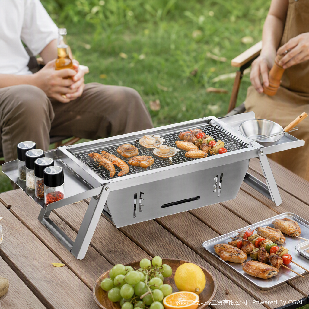 Multi-functional portable barbecue grill, barbecue net, outdoor barbecue equipment, essential for family gatherings, barbecue grill and barbecue net set