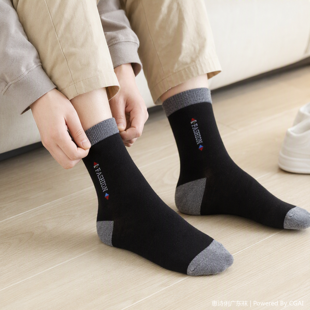 Comfortable and breathable cotton underwear paired with a variety of casual and sporty socks for men