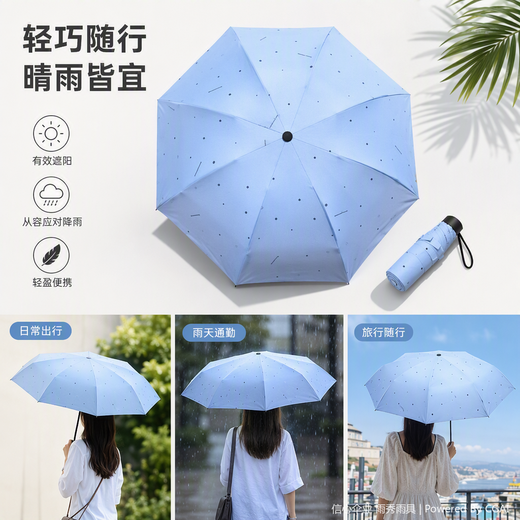 Windproof, sunshade and rainproof multi-functional umbrella, portable, suitable for both weather and rain, wind-resistant and durable, student business umbrella