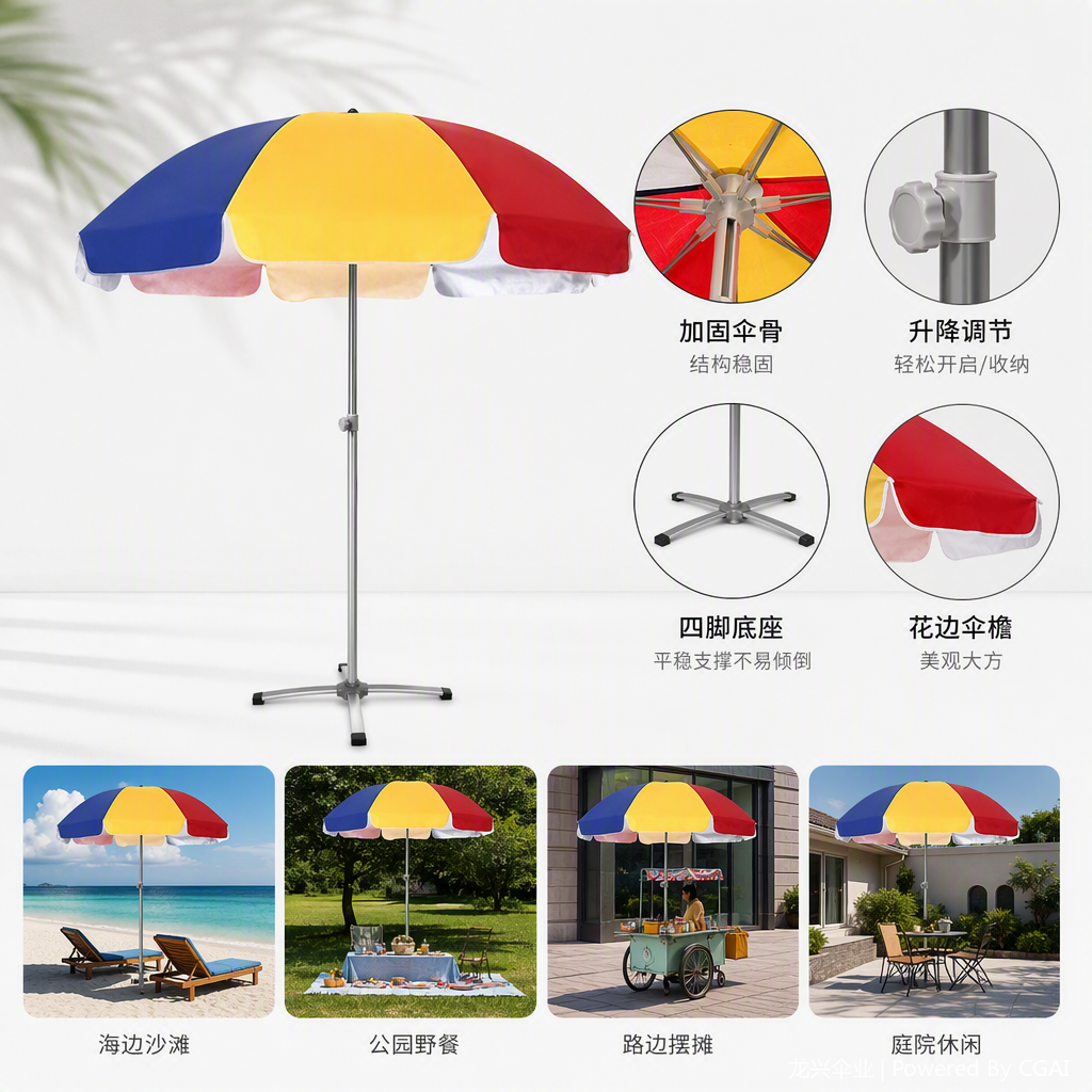 多功能遮阳伞防雨挡风便携折叠晴雨两用户外太阳伞防晒遮阳用品细节图