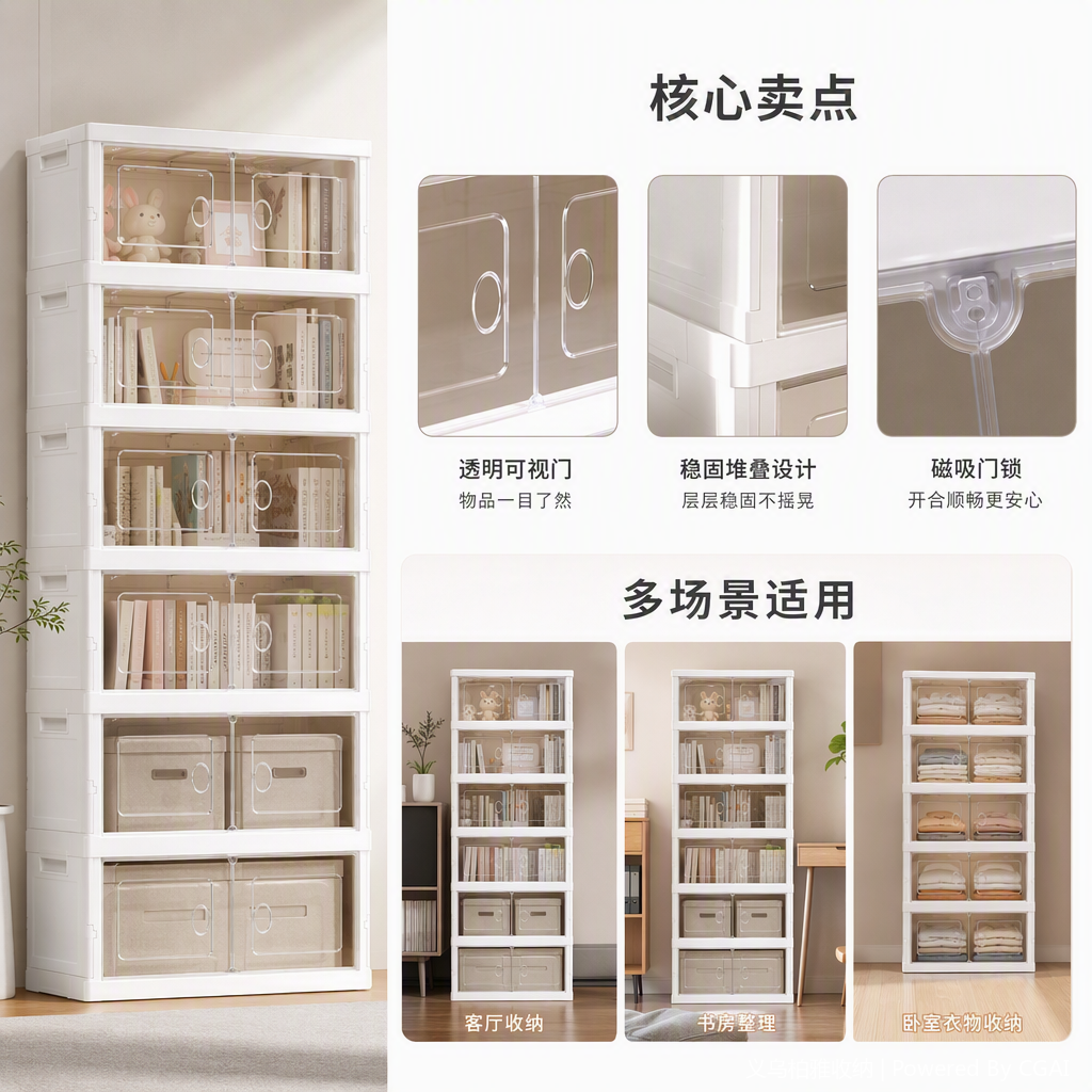 Multi-layer simple white transparent plastic drawer cabinet storage and organization cabinet, home and office storage cabinet with wheel design