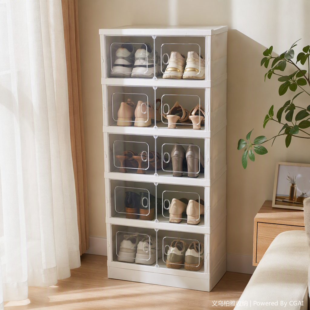 Multi-layer simple white transparent plastic drawer cabinet storage and organization cabinet, home and office storage cabinet with wheel design details Picture