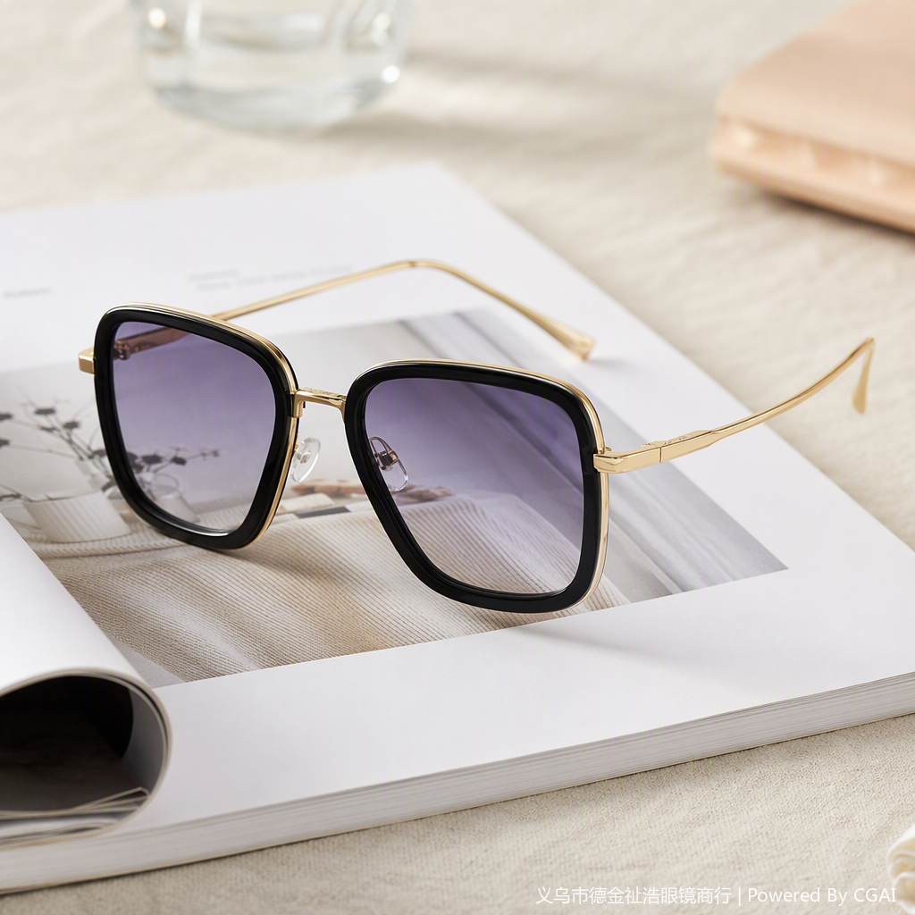 Fashionable polarized sunglasses, trendy sunglasses for men and women, UV-resistant lightweight sunglasses accessories, casual style Specification image