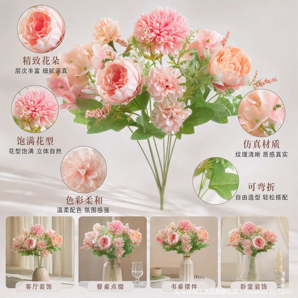 Multicolored rose and rose flower potted plants, home garden ornamental plants, green plant seedlings Application Scenario