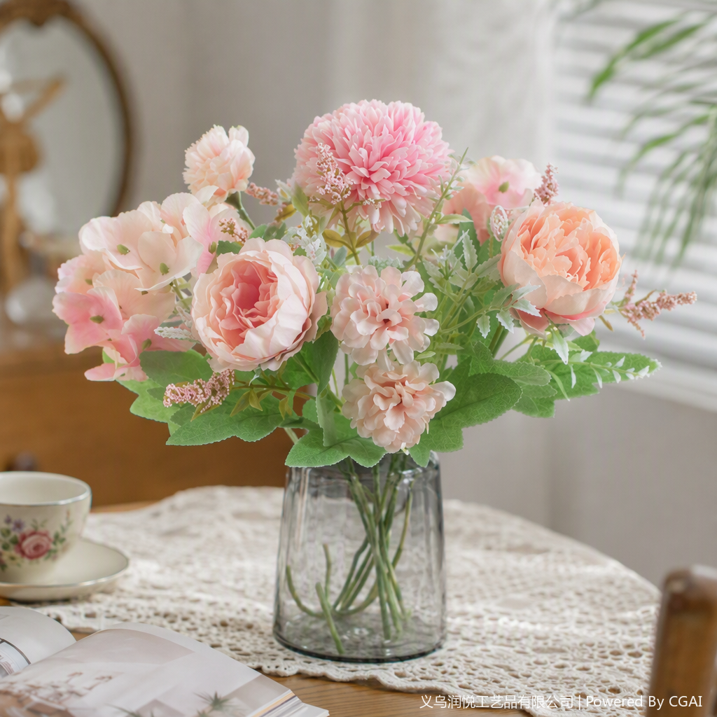 Multicolored rose and rose flower potted plants, home garden ornamental plants, green plant seedlings Specification image