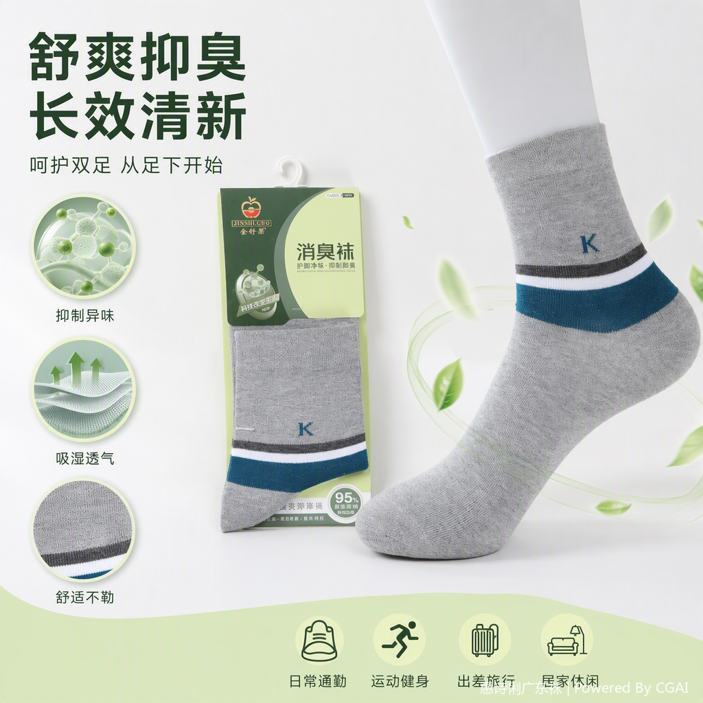 Comfortable and breathable cotton underwear paired with a variety of fashionable and casual socks creates a versatile and trendy sporty combination