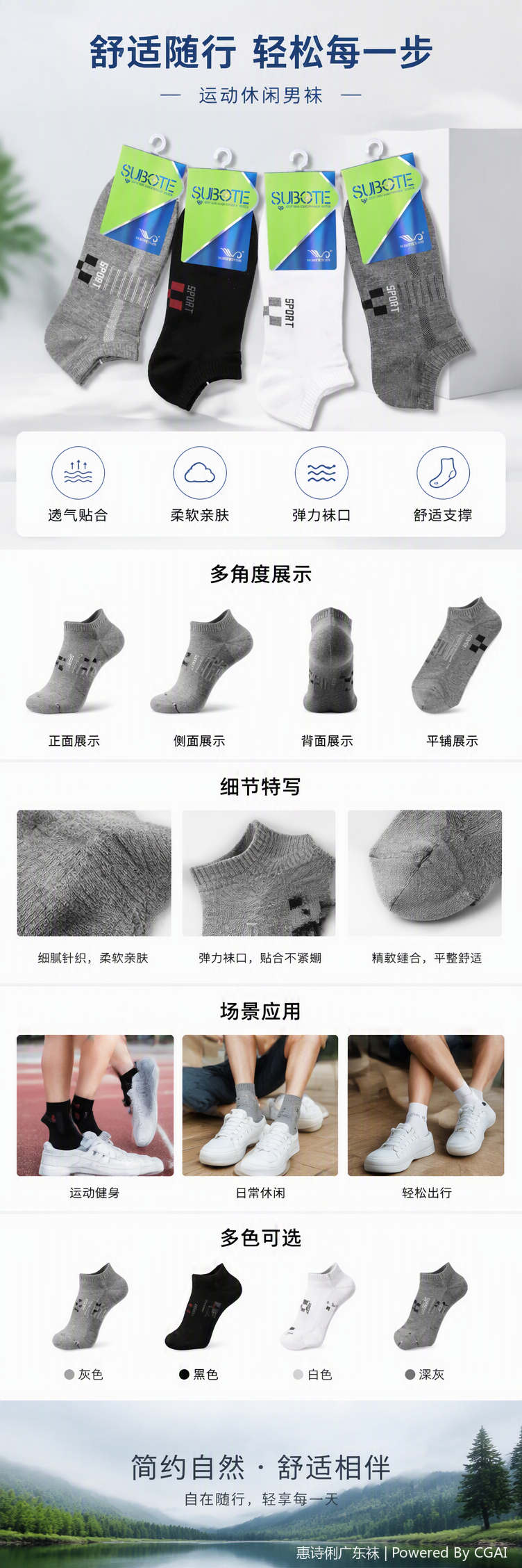 运动休闲棉袜女士男士薄款透气舒适运动袜子运动休闲百搭款详情1