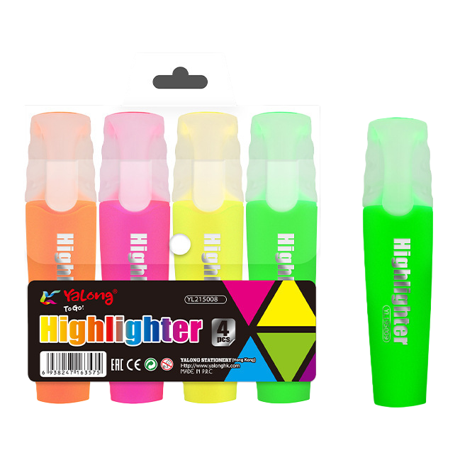 Colorful highlighters, office writing tools, student stationery, cultural learning supplies, bright-colored pens details Picture
