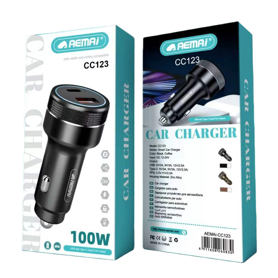 Cargador rápido multifunción para coche encendedor de cigarrillo de coche one drag multi smart security compatible con adaptador de carga rápida Item Picture