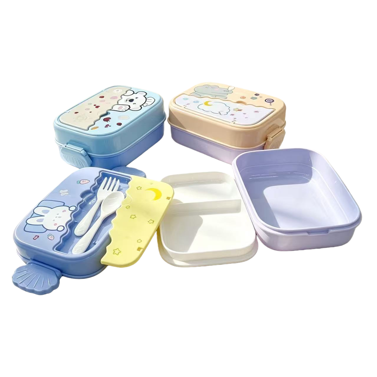 Multi-functional sealed food preservation box set, portable lunch box, plastic tableware storage box, household kitchenware